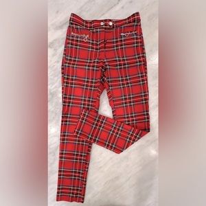 H&M Plaid Twill Skinny Pants Size 26